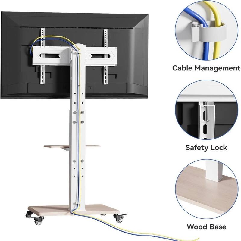 Rolling TV Stand with Tilt
