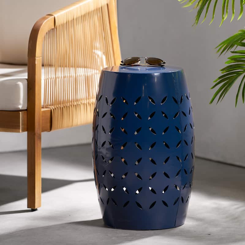 Lilac Indoor/Outdoor Round Iron End Table by Christopher Knight Home