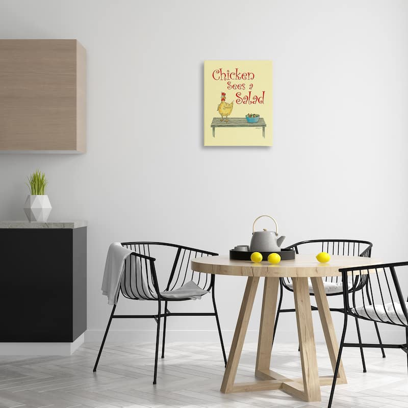 Stupell Chicken Salad Vintage Pun Canvas Wall Art Design By Roger Straub