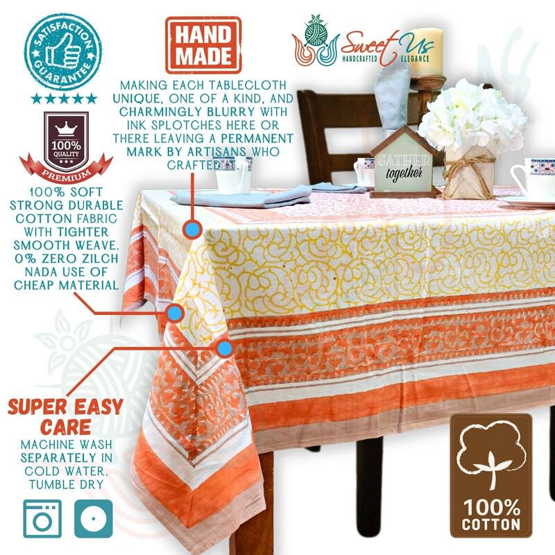 Cotton Floral Garden Tablecloth Rectangle