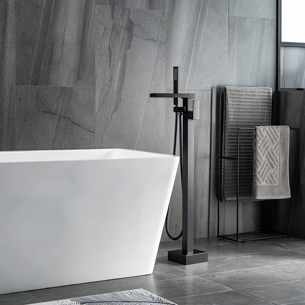 Vibrantbath Single Handle Floor Mounted Waterfall Freestanding Tub Filler