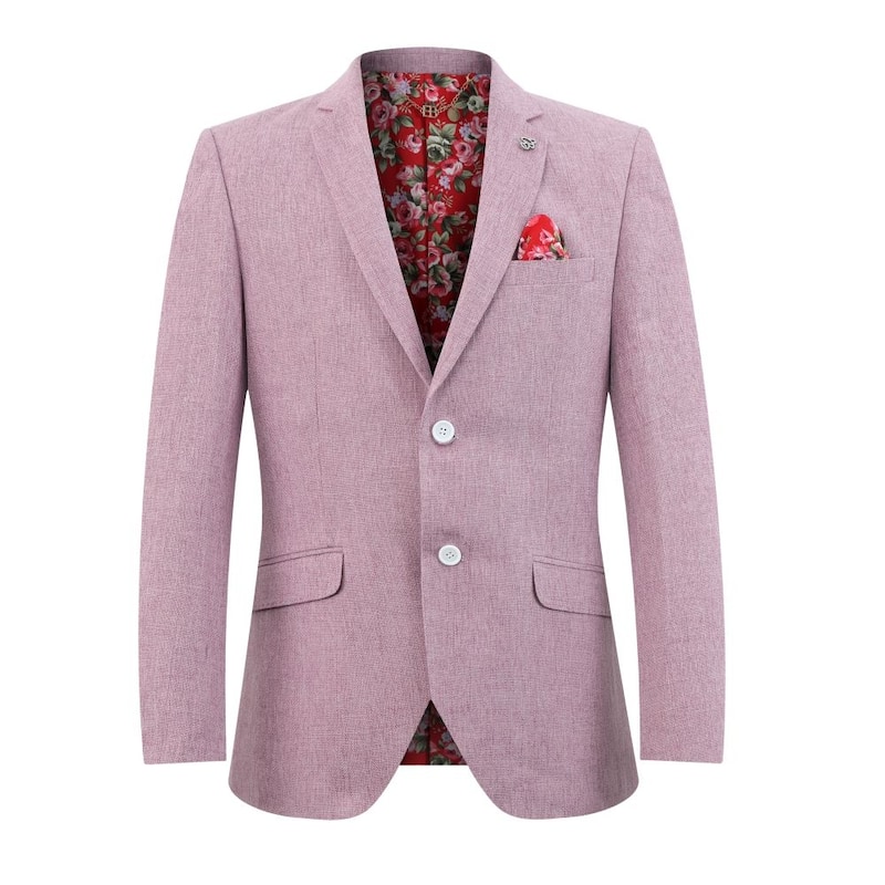 Elie Balleh Boys' Slim Fit Classic Mélange Jacket - M/4-5 - Lavender