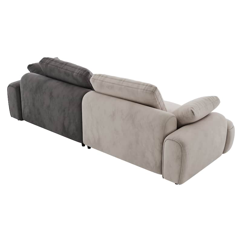 Spacious 3-Seat Modern Sofa with Velvet Upholstery and Easy Assembly