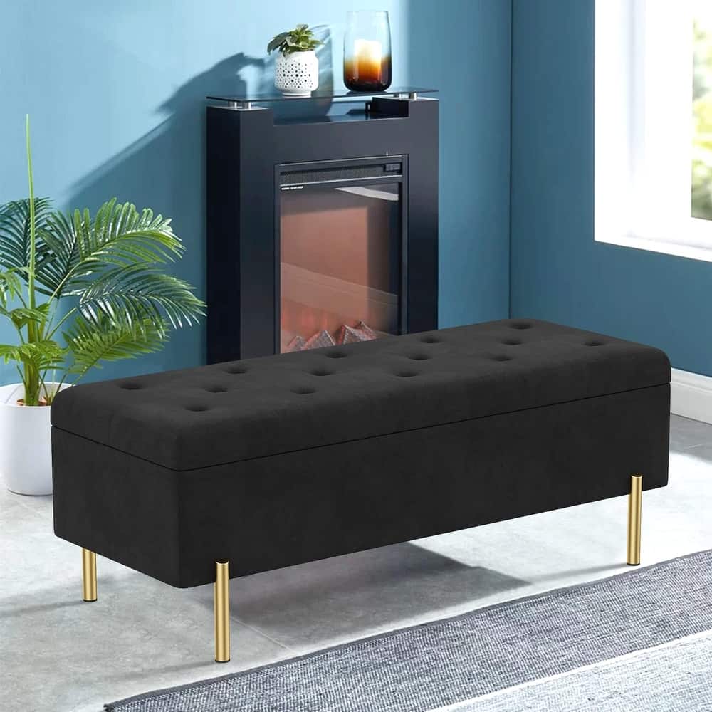 Andeworld End Of Bed Storage Bench,ottoman with storage for living room bedroom bench