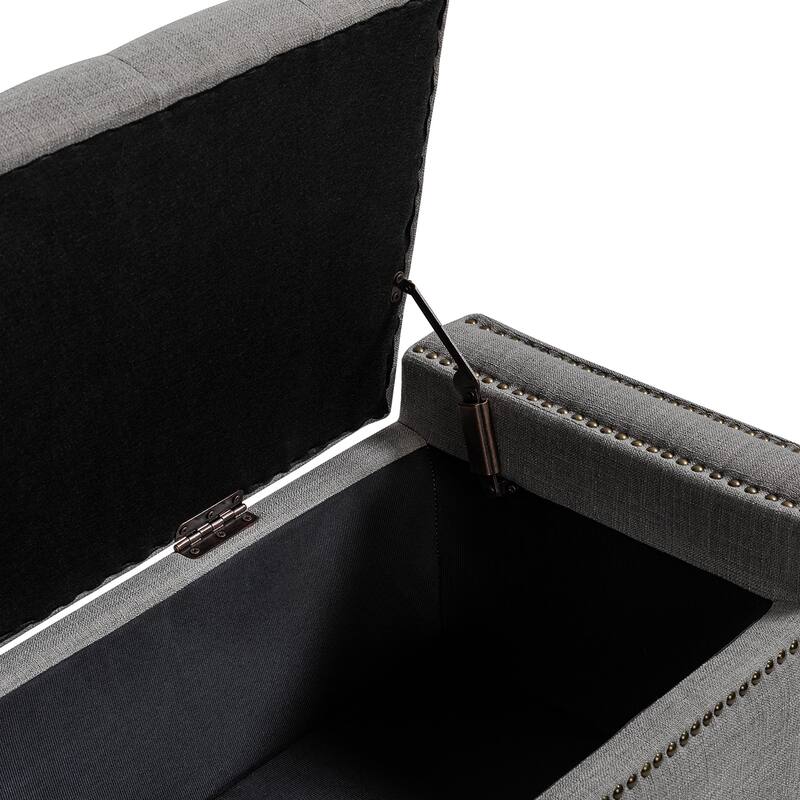 Felix Classic Button-Tufted Storage Bench With Nailhead Trims By HULALA HOME