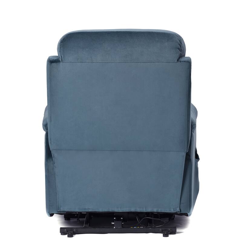 Navy Blue Power Lift Recliner Chair for Elderly with Adjustable Angles, Side Pocket, and Remote Control