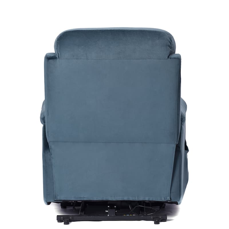 Velvet Upholstered Power Lift Recliner Chair, Electric Recliner with Remote & Side Pocket, Ergonomic Lounge Sofa Chair