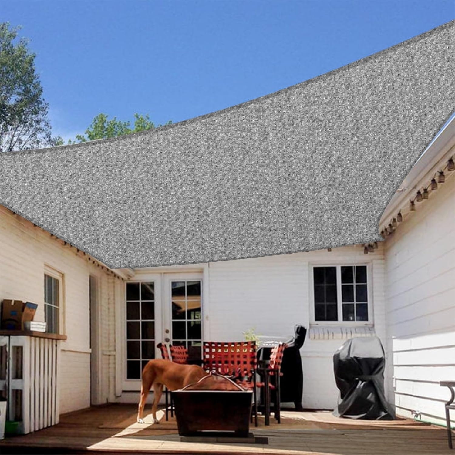 20'X20' Rectangular Sun Shade Sail with UV Protection for Outdoor Spaces