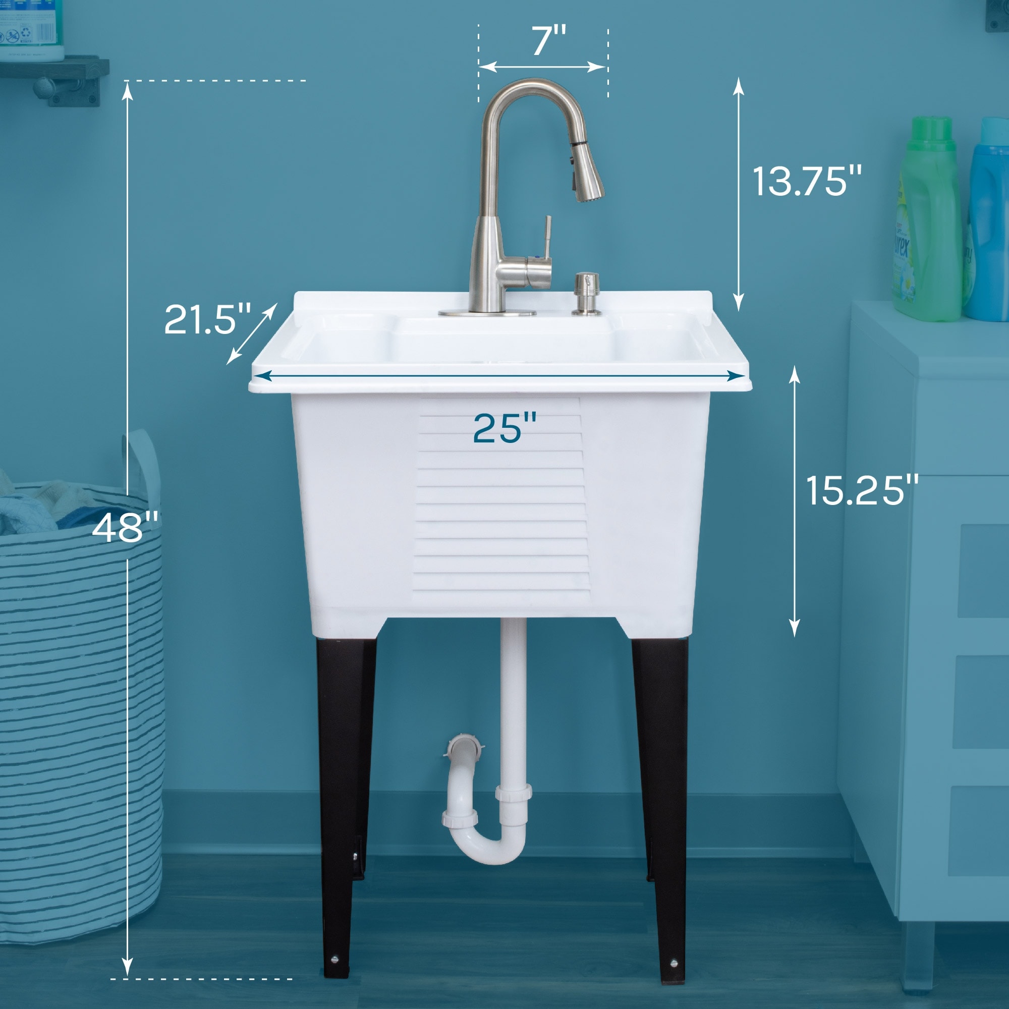 Plastic tub outlet sink