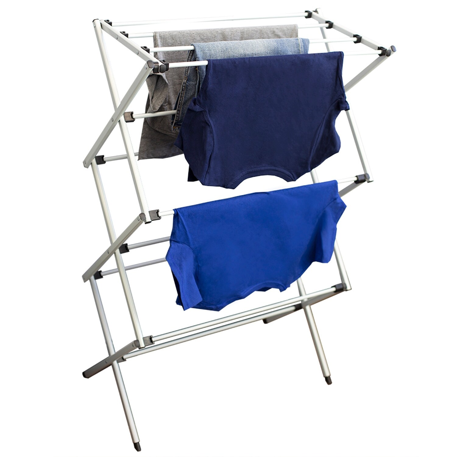 Shop Home Basics Collapsible Metal Clothes Drying Rack Silver