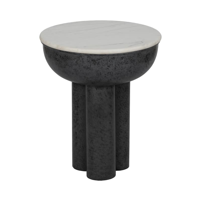 Sagebrook Home Chunky Leg Coffee Table Marble Top, White/Black