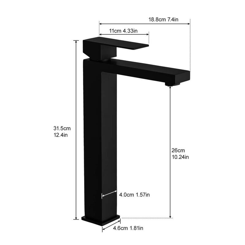 Black Single Handle Bathroom Faucet with Pop-Up Drain