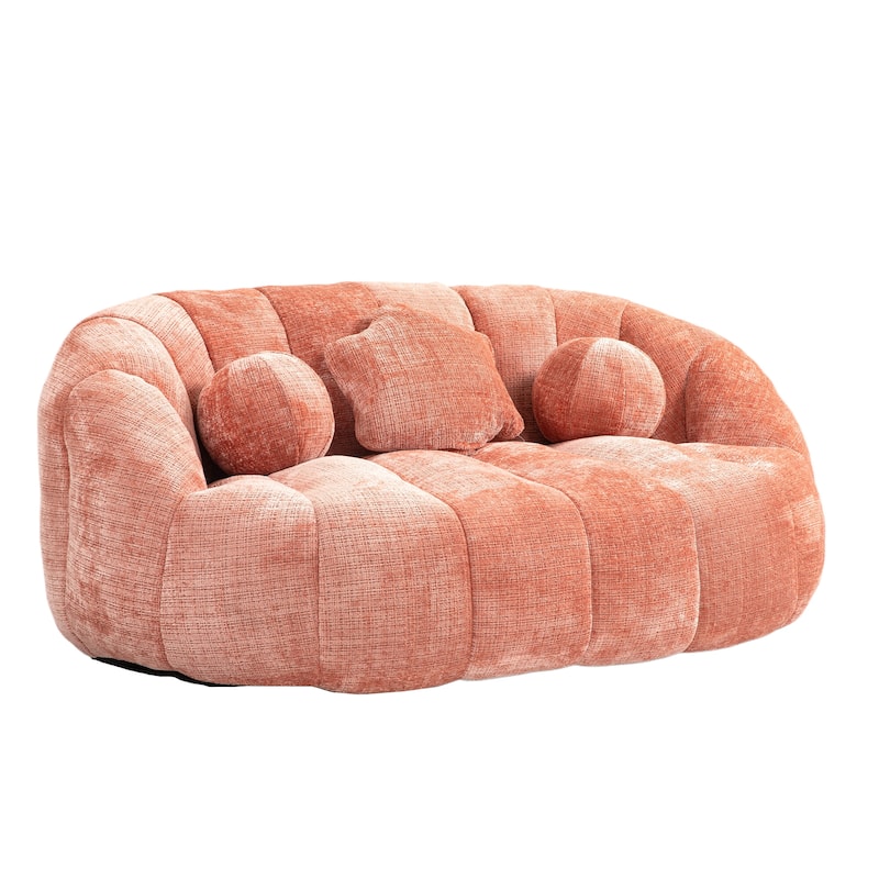 HOMEFUN Chenille Upholstered Durable Comfort Lounger Bean Bag Lazy Sofa