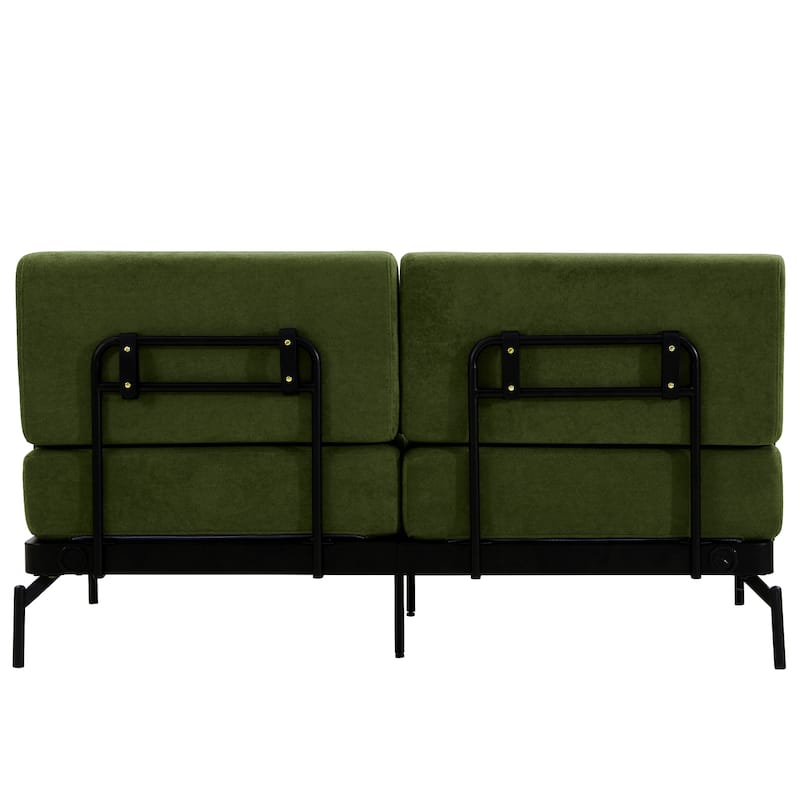 Modern Loveseat Sofa 59" Sofa Couch 2-Seater Sofa With Flexible Usb Ports , Unique Cylindrical Armrests