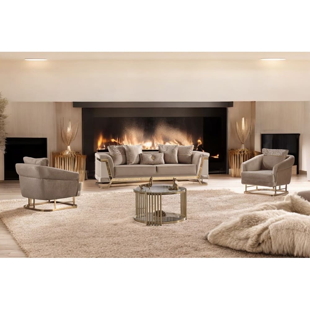 Quantum 3 Pieces Living Room Sets 1 Sofa 2 Chair