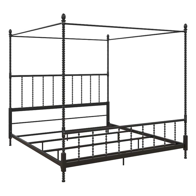 Avenue Greene Elliot Metal Canopy Bed - Black - King