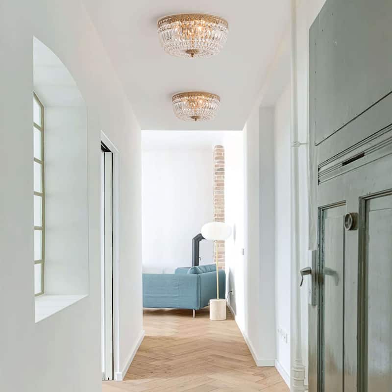 Silver Orchid 14-inch Crystal Flush Mount Chandelier