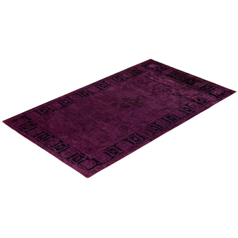 Vibrance, One-of-a-Kind Hand-Knotted Area Rug - Purple, 5' 0" x 8' 7" - 5' 0" x 8' 7"