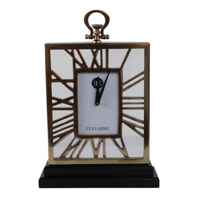 Decorative Aluminum Desk Clock with Glass Face - 9" - 17.0"