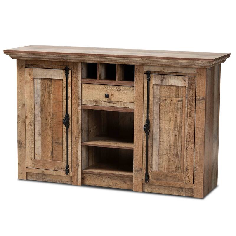 Albert Modern and Contemporary Farmhouse Rustic 2-Door Sideboard - Brown