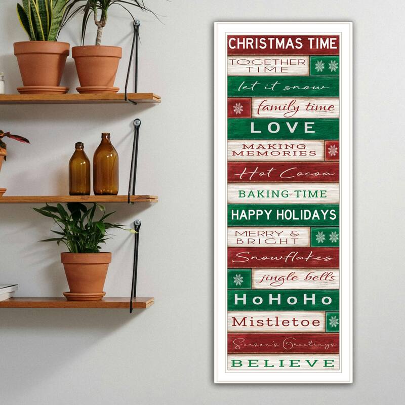 Framed Wall Art - Christmas Time, White Frame