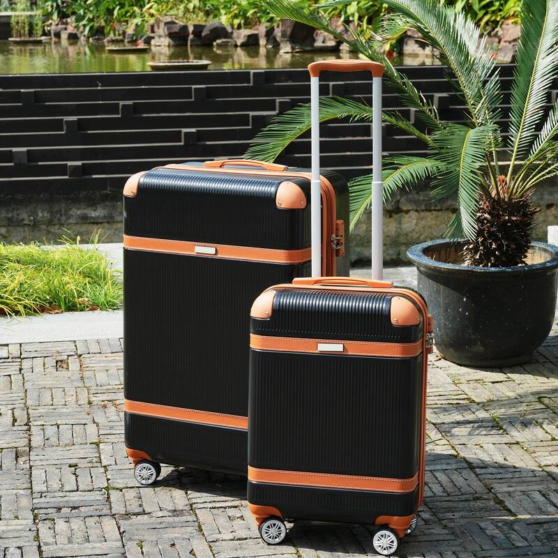 3 Piece Hardside Lightweight Luggage Sets with Double Spinner 8 Wheels and TSA Lock