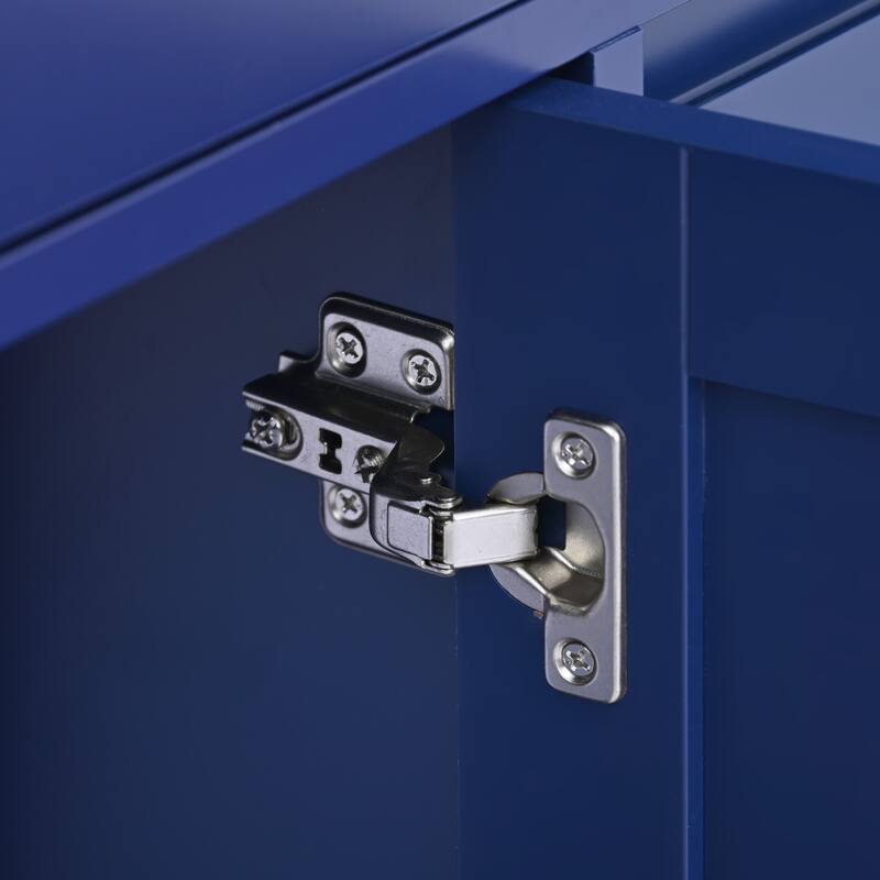 53.15'' Rubber Wood Kitchen Cart with Adjustable Shelf, Rolling Wheels and 8 Handle-Free Drawers - 53.15'' x 18.5'' x 37''