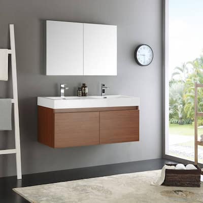 Fresca Mezzo 47-3/8" Wall Mounted / Floating MDF Vanity