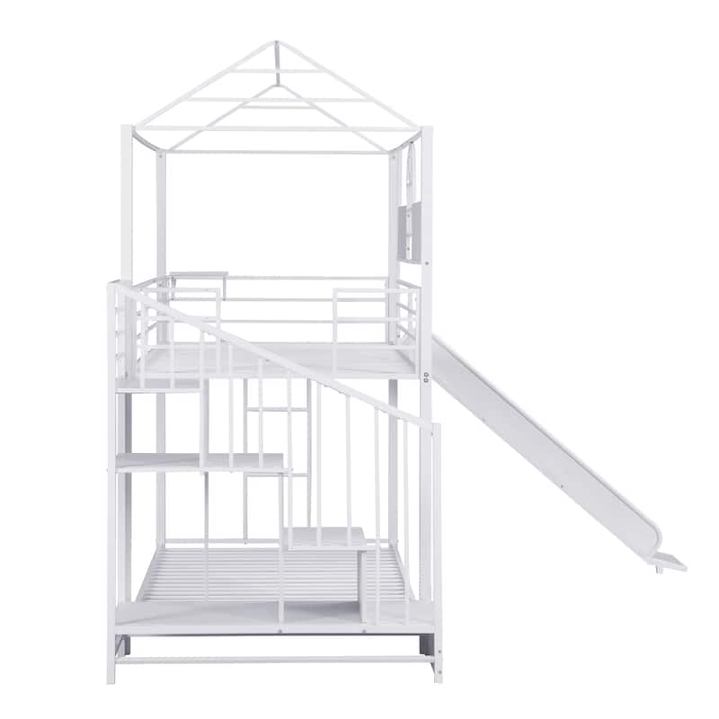 Metal Bunk Bed with Slide and Steps Bed Bath & Beyond 37322022
