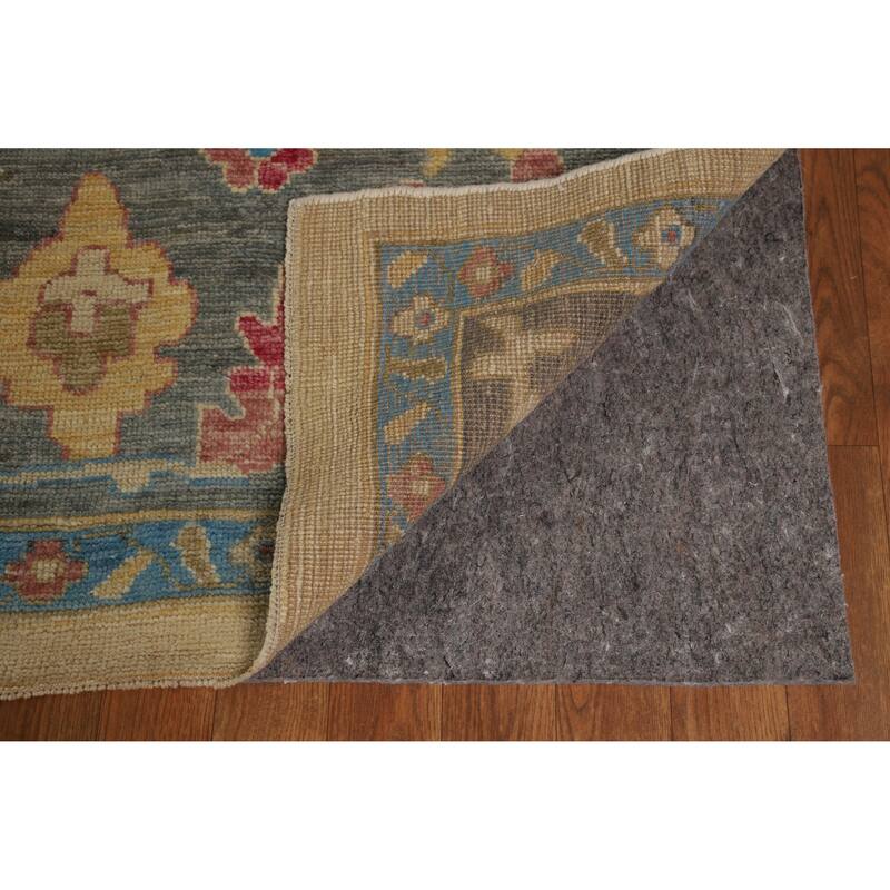 Hand Knotted Oriental 100% Wool Carpet Transitional All-Over Beige & Ivories Oushak Area Rug - 14' 11'' X 12' 0''