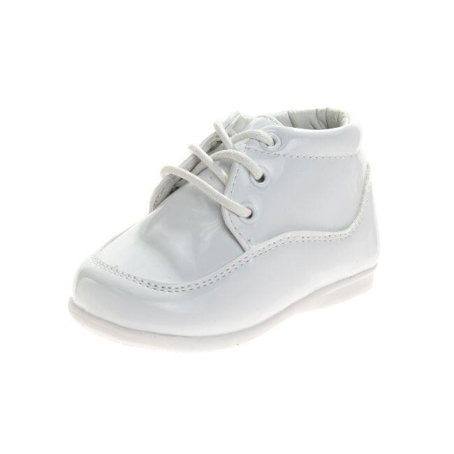 Josmo Shoes Boys Lace up Walking Dress Shoes Infant / Toddler - White Patent - 7