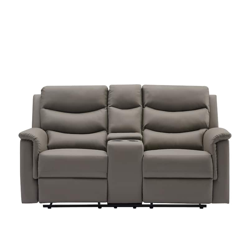 2-Seater Motion Sofa Black Pu