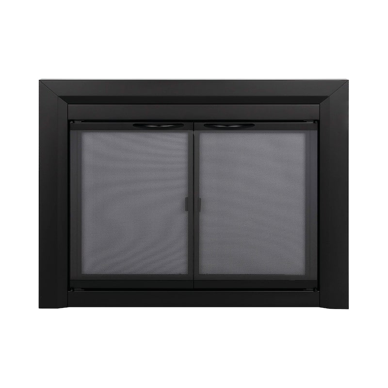 Pleasant Hearth Carlisle Fireplace Glass Door Small Black - Large - Black