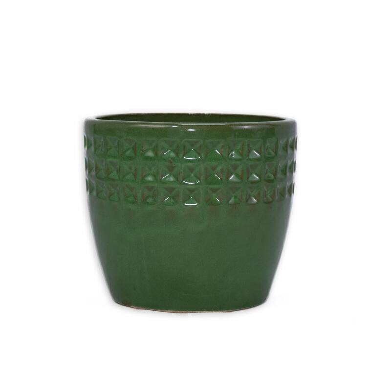 Ceramic Planters with Drainage Hole - Frost Proof Indoor Outdoor Flower Pots, for Patio Garden Windowsill, Set of 3