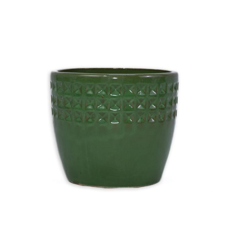 Set of 3 Ceramic Flowerpot, Modern Planter for Patio, Garden, Windowsill