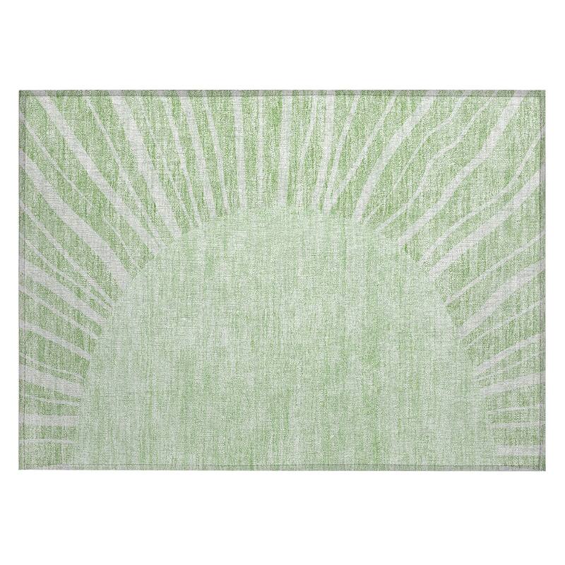 Machine Washable Indoor/ Outdoor Chantille Modern Sunburst Rug