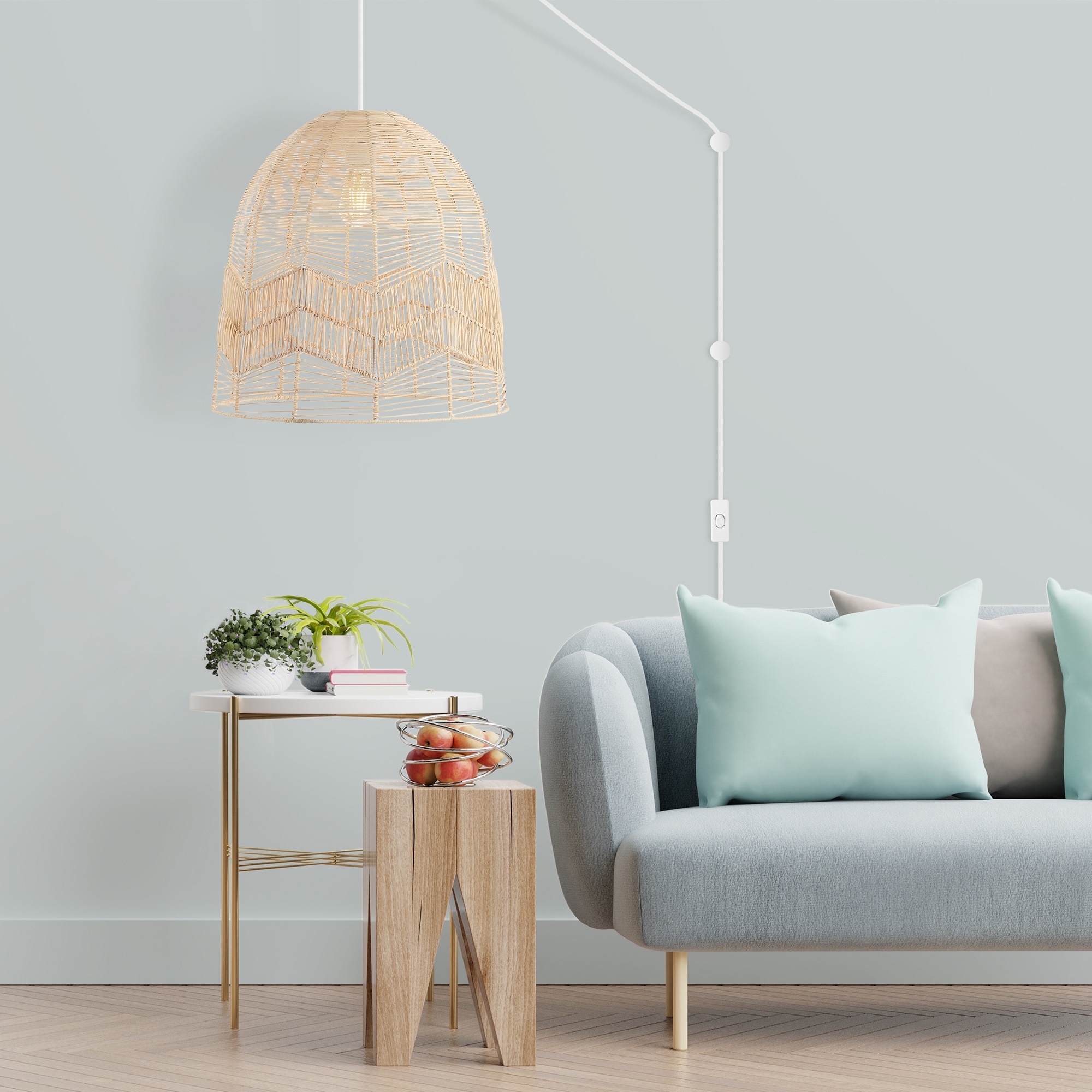 Lucas Modern Farmhouse Plug-In Pendant Light with 15Ft Cord  -image