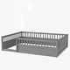 preview thumbnail 11 of 23, Solid Full Wooden Floor Bed Frame with Safety Fence for Kids, Low to Ground Design for Bedroom and Playroom Use, Natural