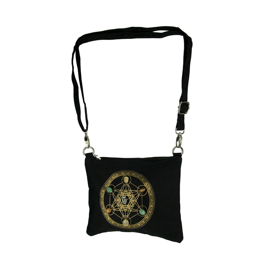 black canvas crossbody bag