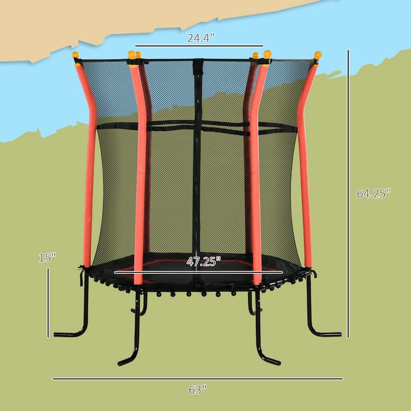 Soozier Trampoline for Kids with Net, Indoor/Outdoor Toddler Trampoline with Safety Enclosure