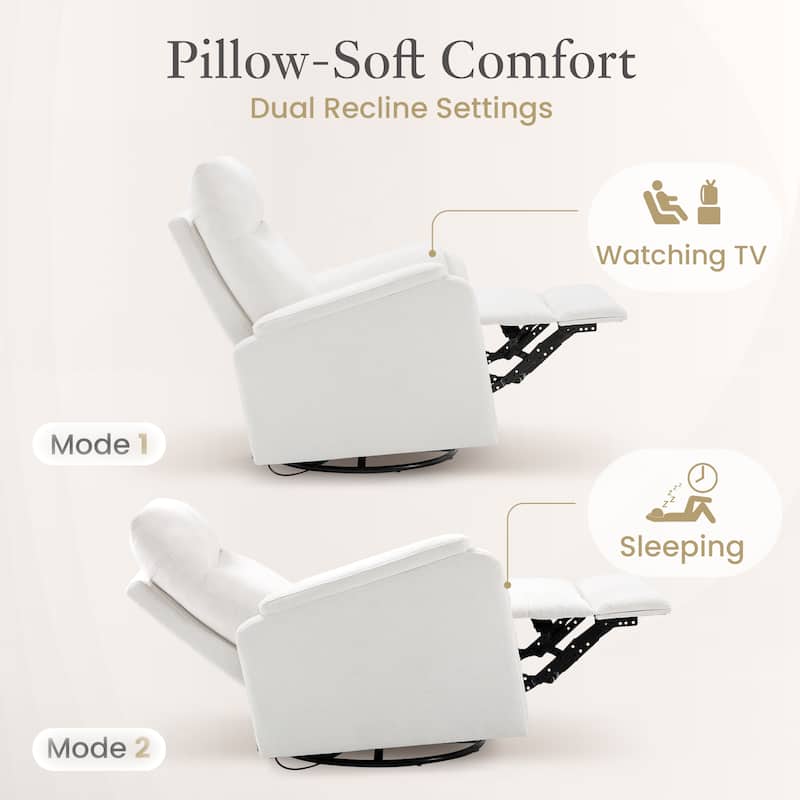 Fabric Recliner Sofa Chair Swivel Rocking Footrest-Single Seat for Living Room