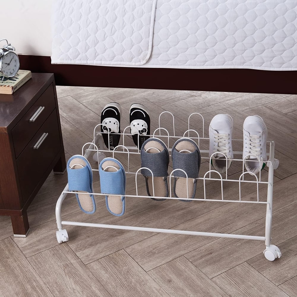 Suprima® Rolling Underbed Shoe Holder with Wheels by DormCo