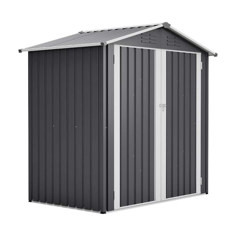 GDFStudio - Lucas All-Weather 6x4 ft Outdoor Storage Shed with Robust Construction and Easy Assembly
