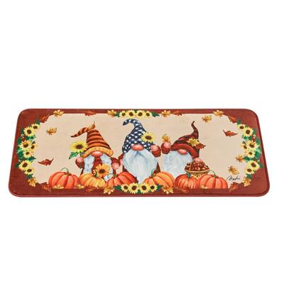 Fall Harvest Three Gnomes Kitchen Runner Rug - 48" x 20.5"