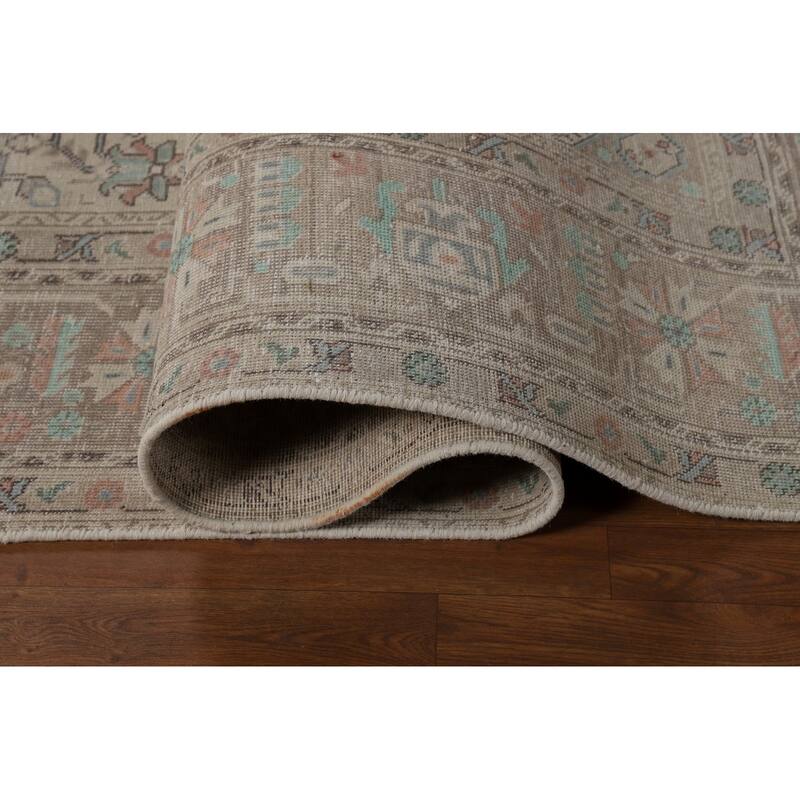 Geometric Tabriz Persian Area Rug Living Room Hand-Knotted Wool Carpet - 8'0"x 10'10"