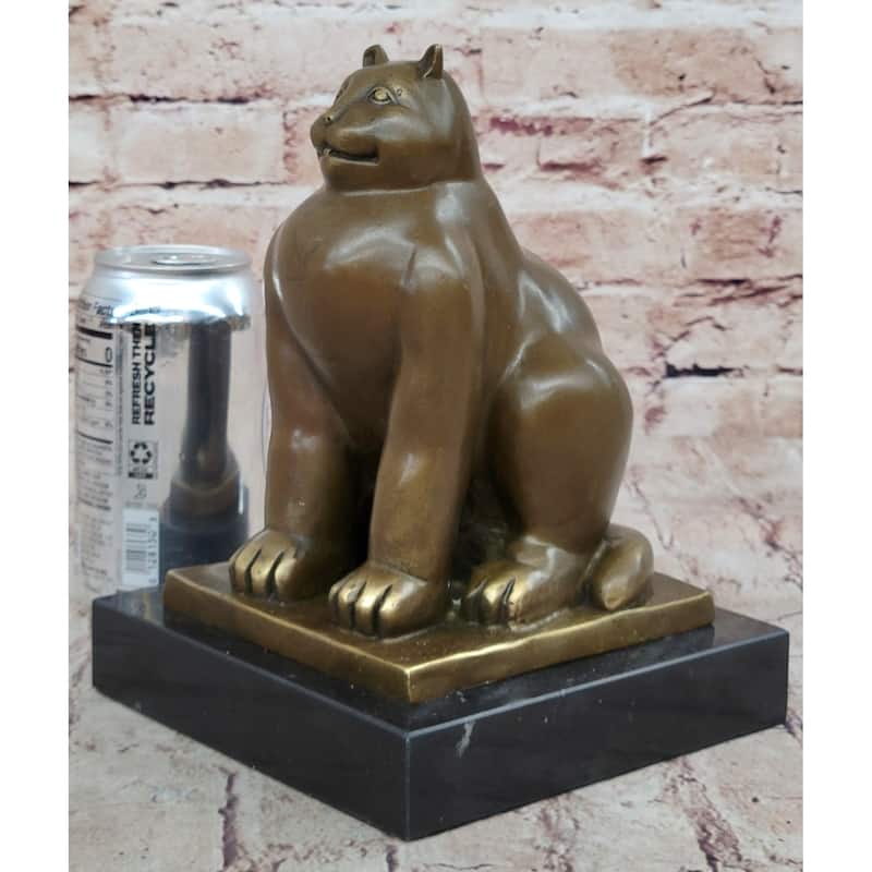 Fat Cat Gato Bronze Statue Sculpture Modern Art Figure After Fernando Botero