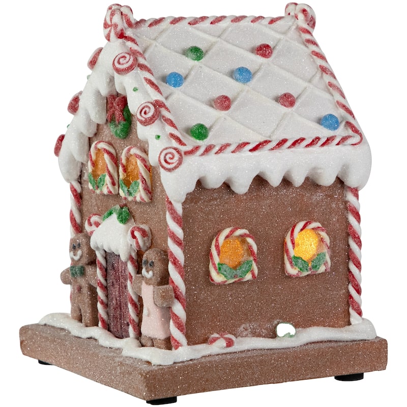 7.5" Pre-Lit LED Gingerbread Candy House Christmas Decoration