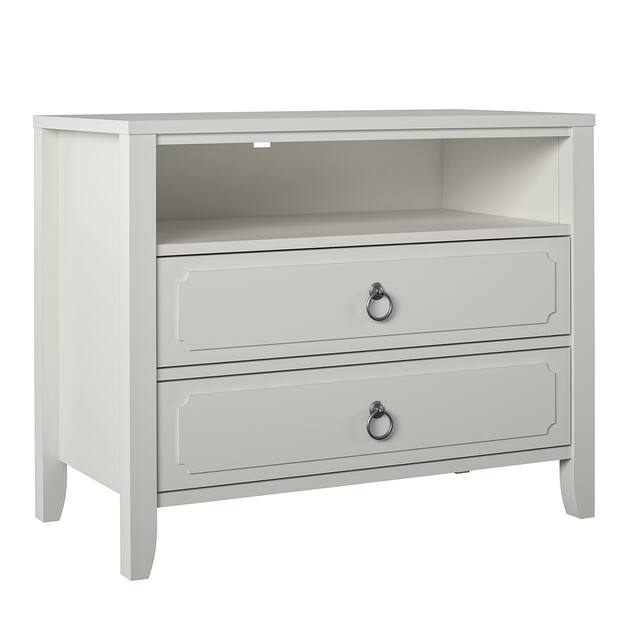 The Novogratz Her Majesty 2 Drawer Nightstand - Soft White