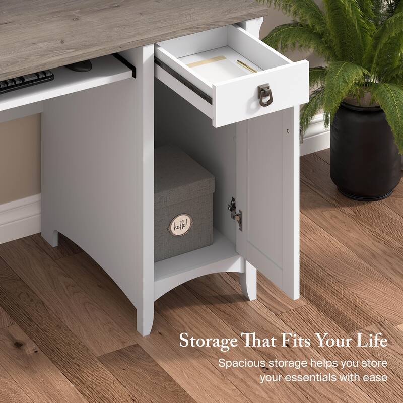 Bush Furniture Salinas Small Computer Desk with Storage Hutch