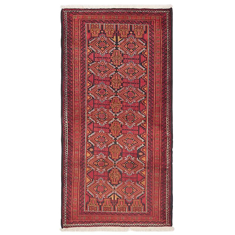 ECARPETGALLERY Hand-knotted Teimani Red Wool Rug - 3'5 x 6'11